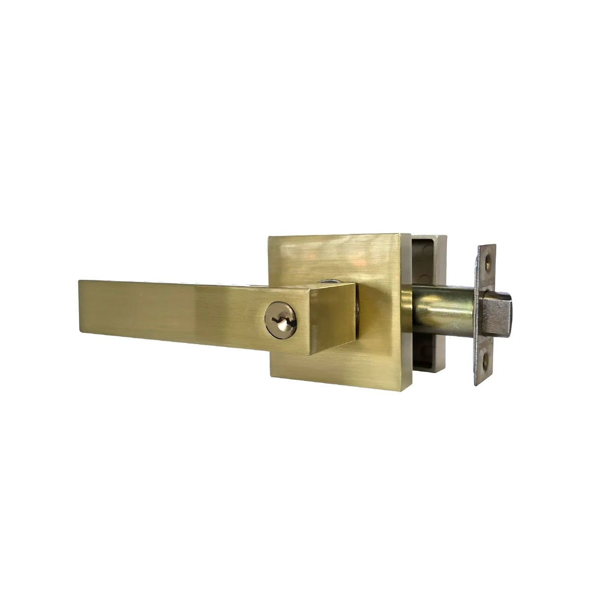 Cerradura de Manija Metálica Maciza 360 - Dorado Satín