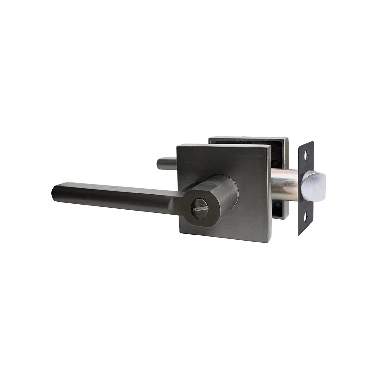 manija moderna para puerta, herraje de diseño, manija minimalista, manija grafito satín.