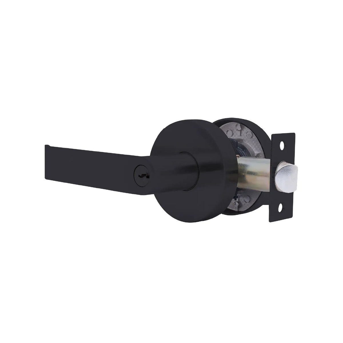 Manija de lujo 370 IDEACE negro mate para puerta principal, diseño moderno y alta seguridad