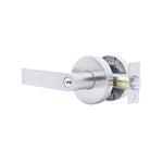 Manija de lujo 370 IDEACE cromo mate para puerta principal, elegante y resistente